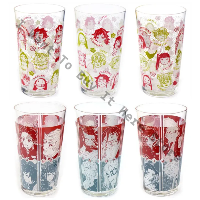 Anime Demon Slayer Kochou Shinobu Tokitou Muichirou Agatsuma Zenitsu Shinazugawa Sanemi Cosplay Water Cup Glass Halloween Gift