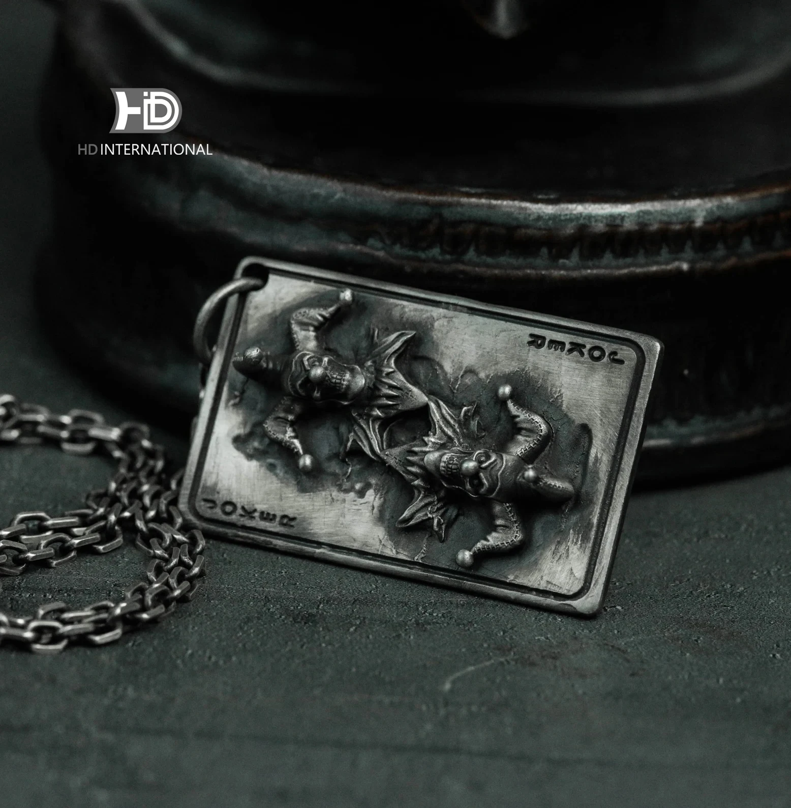 925 silver joker playing card necklace, big king, small king, ghost card pendant