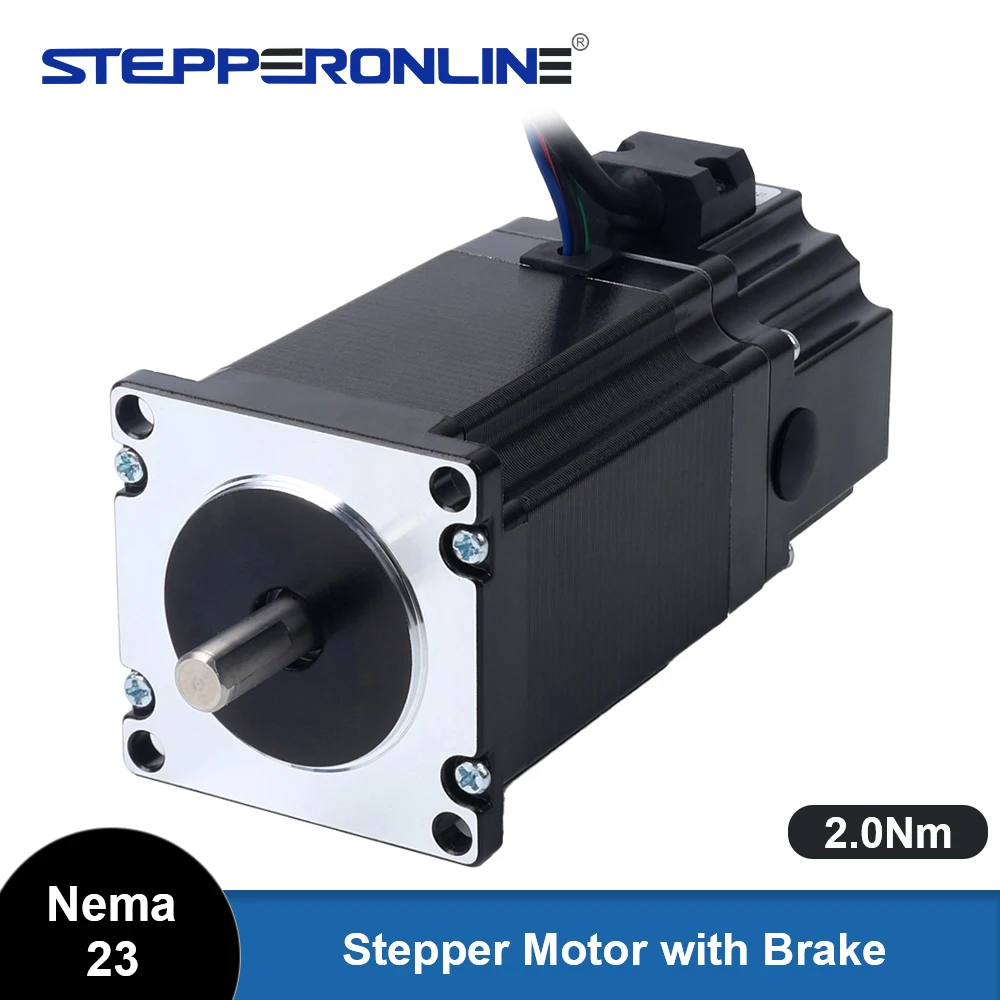 

STEPPERONLINE Nema 23 Stepper Motor 57mm 2.0Nm 5.0A 2 Phase Stepper Motor with Electromagnetic Brake 4-lead for CNC Machine Tool