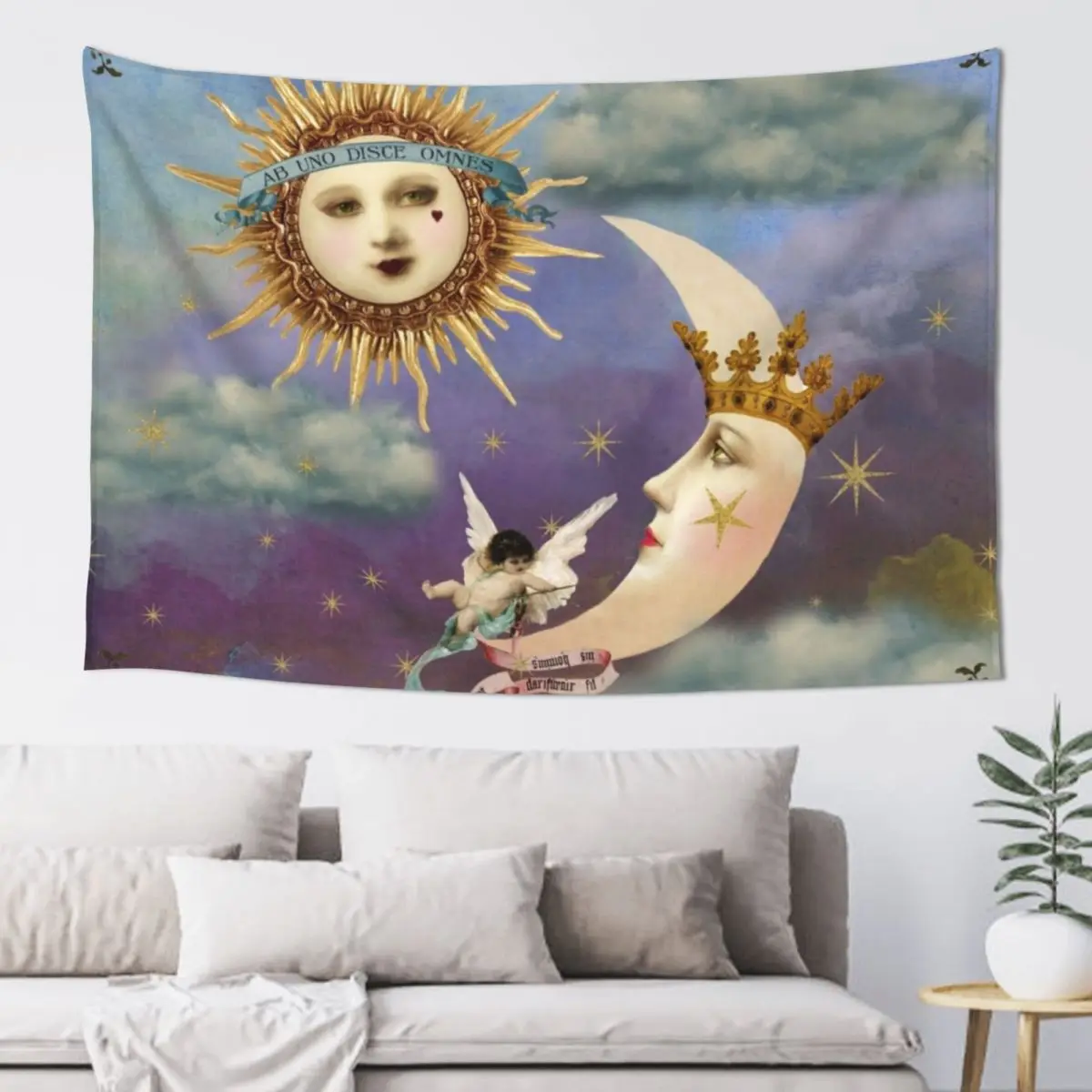 

Sun and Moon - Celestial Angel - Tarot Sun- Tarot Moon Tapestry Wall Coverings Home Decoration Accessories Art Mural Tapestry