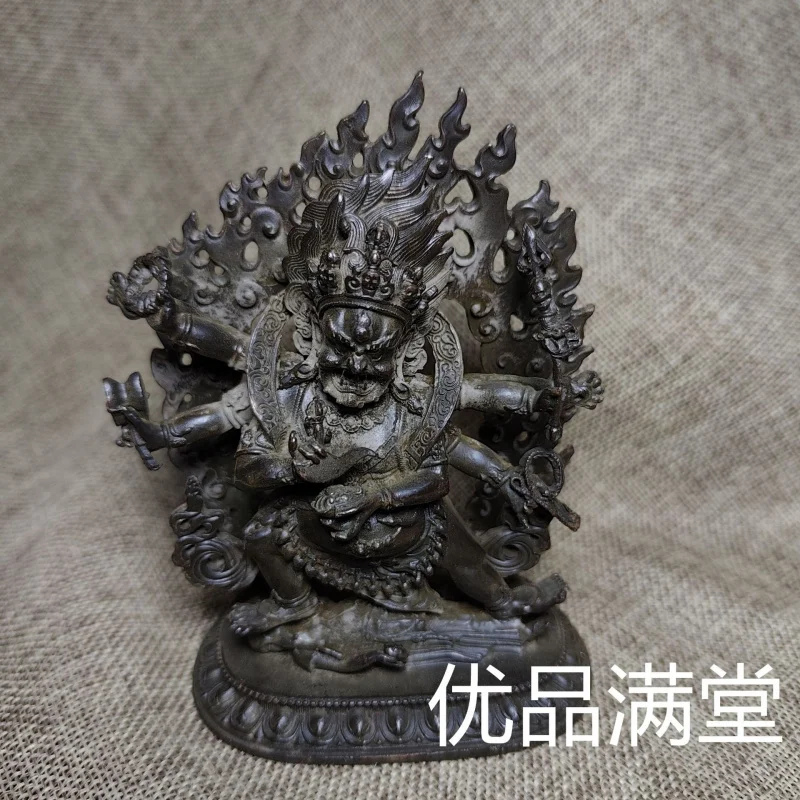 Antique-style copper Tibetan craft: Vajra hand, Mahavairocana, Horse-headed Mahakala, Mahakala, auspicious celestial mother, and