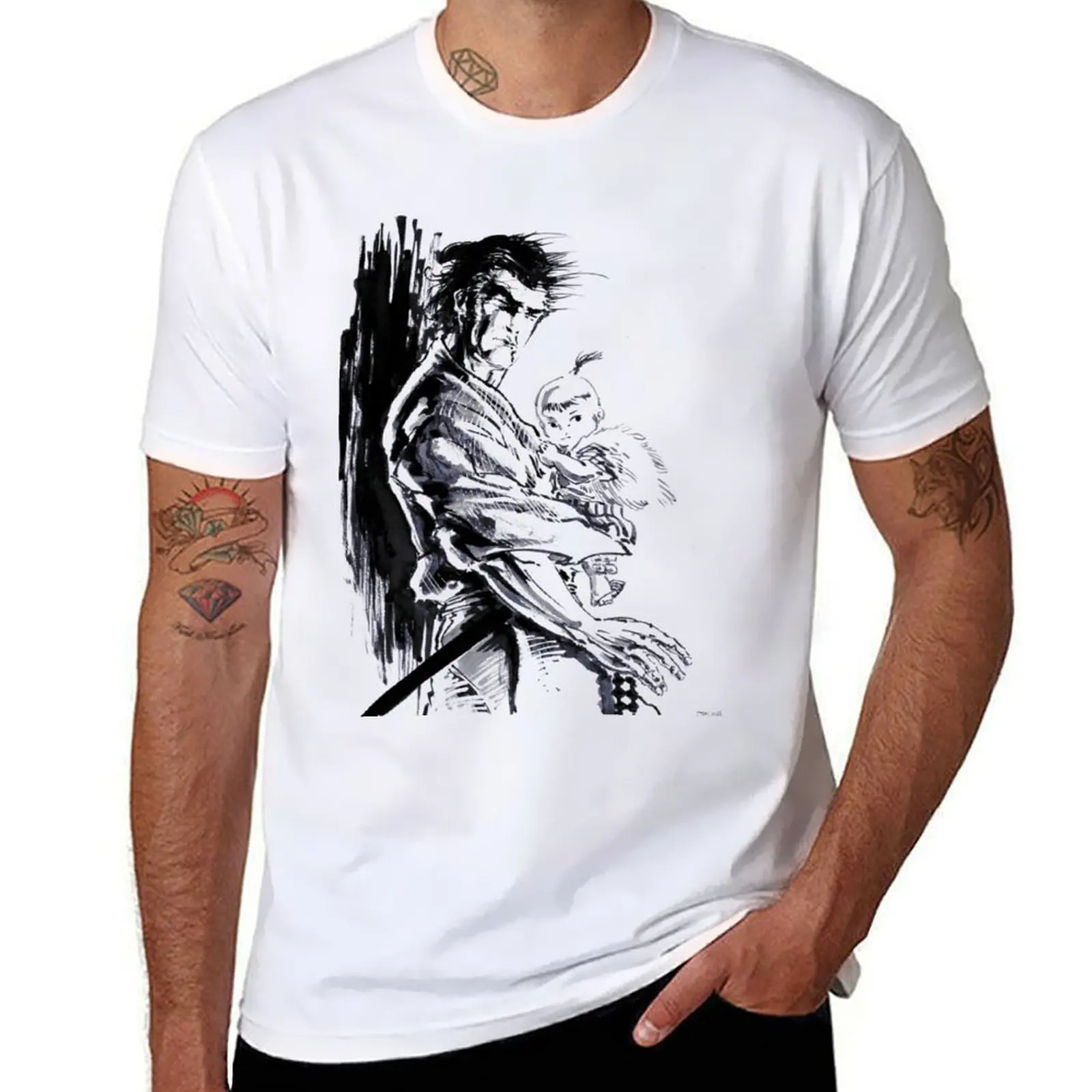 

LONE WOLF AND CUB 2 Sticker T-Shirt funny t shirts man T-Shirt