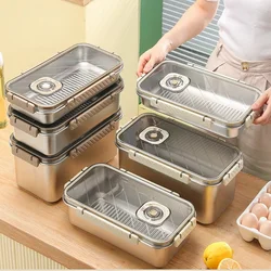 Stainless Steel Fresh-keeping Box Dumpling Egg Storage Box Refrigerator Special Fresh-keeping Box Outdoor Portable Dining Box