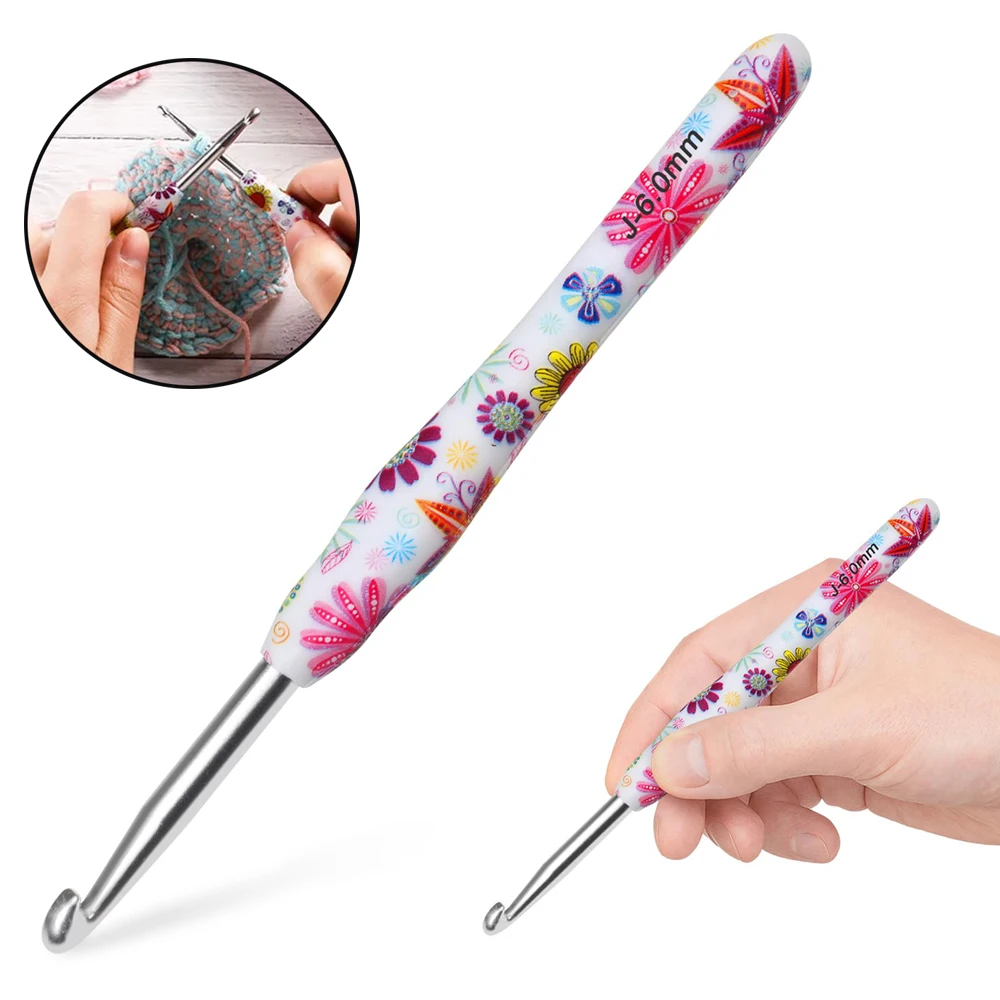 

1Pcs 2.25-10mm Aluminum Crochet Hooks Ergonomic Soft Grip For Beginners&Crochet Lovers Aluminum Crochet Hook 14Sizes