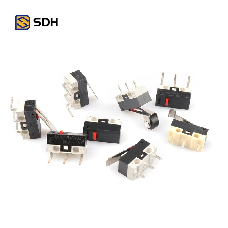 5PCS Micro Limit Switch Momentary Push Button Switch 1A 125V AC Mouse Switch 3Pins Long Handle Roller Lever Arm SPDT 12* 6 *6mm