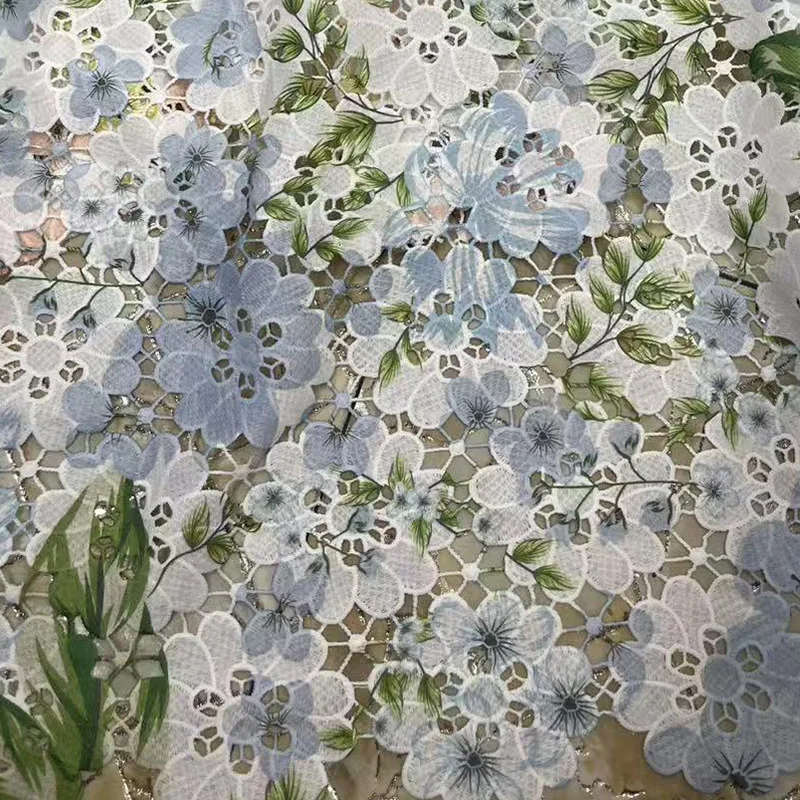 

Премиальное водорастворимое кружевное ажурное тканевое платье с цветочным принтом, свадебное платье, костюм феи, ткань для шитья своими руками