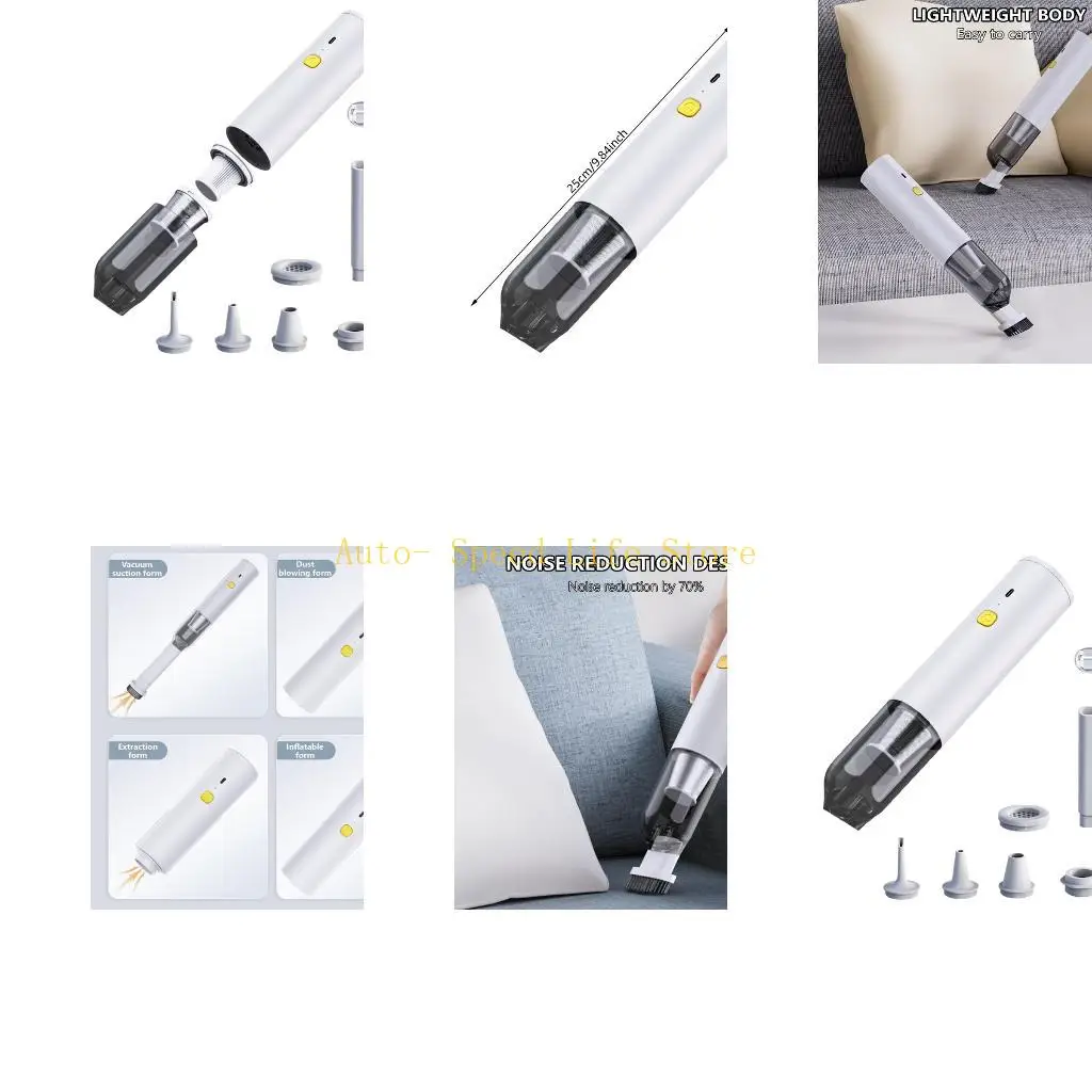 

02DA Portable Handheld Car Vacuum Cleaner, 2 in 1 10000Pa High Power Suction for Home and Vehicle USB Fast Charging