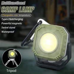 Portable Lanterns with Carabiner Bracket Outdoor Rechargeable Tent Camping Lantern,Strong Magnetic Mini Working COB Flashlights