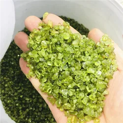 50-1000g Natural Peridot Olivine Chip Stone Rock Tumbled Green Quartz Crystal Gravel Stone for DIY Accessries Crafts Wholesale