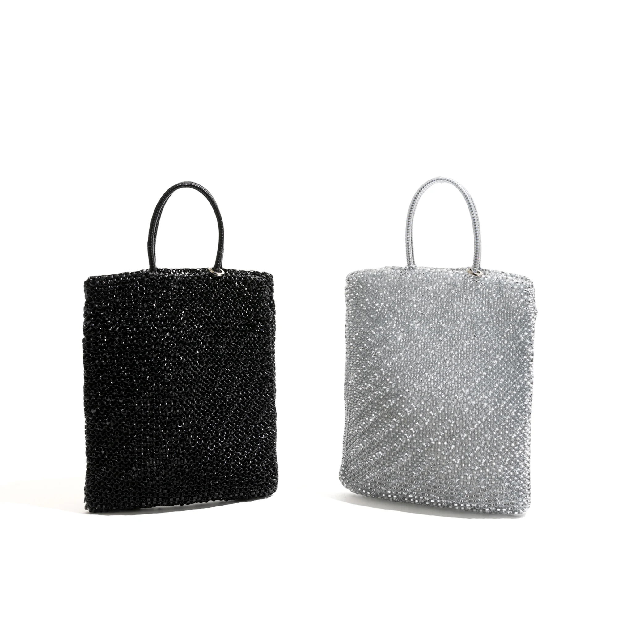Stylish PVC Handbags Shiny Chain Crossbody Satchel Bag For Party Solid Color Japanese Woven Handmade Shoulder Shopping Purse image 4