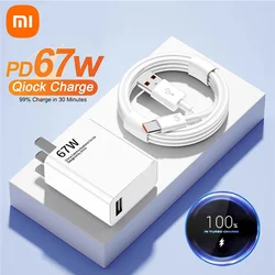 Xiaomi 67W Charger Original Fast Charging Cargador USB Cable EU/US Wall Adapter Mi 14 13 12 Redmi Note 13 12 Pro Turbo Poco F5