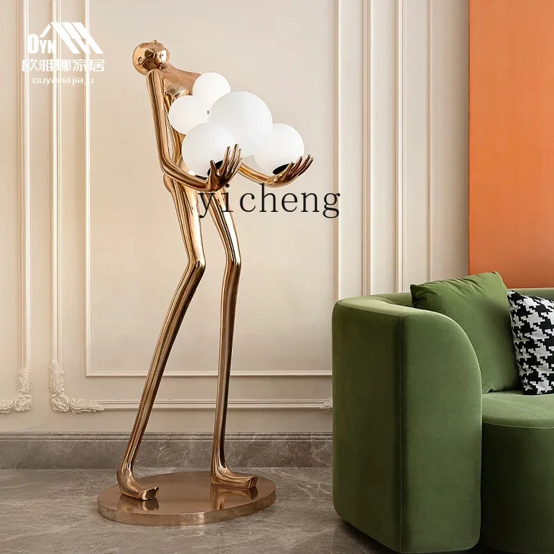 L7- humanoid art sculpture holding the ball landing hotel living room loy exhibition hall creative large-scale ornament