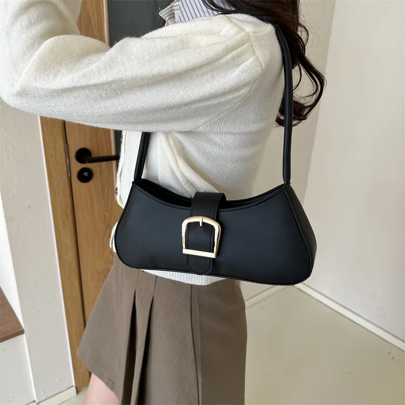 

Fashion Shoulder Armpit Bags For Women Soft PU Leather Women's Trend Handbags And Purse All Match Female Top-handle Underarm Bag