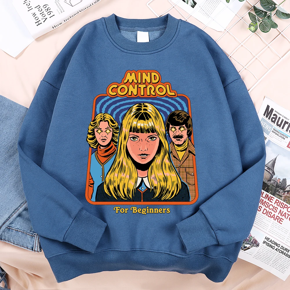 Mind Control For Beginners Comics Hoodie Men Women Hip Hop Sweatshirt Fleece Fleece Streetwear O-Neck Pullover Hoody Casual