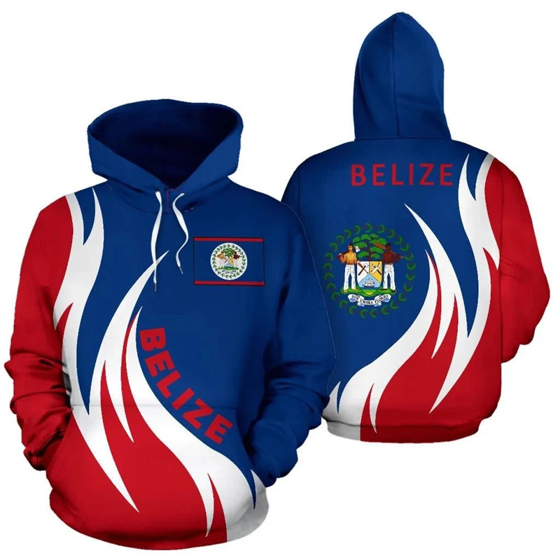 Belize Flag Map 3D Printed Hoodie For Men Clothes Fashion National Emblem Sweatshirts Casual Male Hoodie Women Pullovers Boy Top