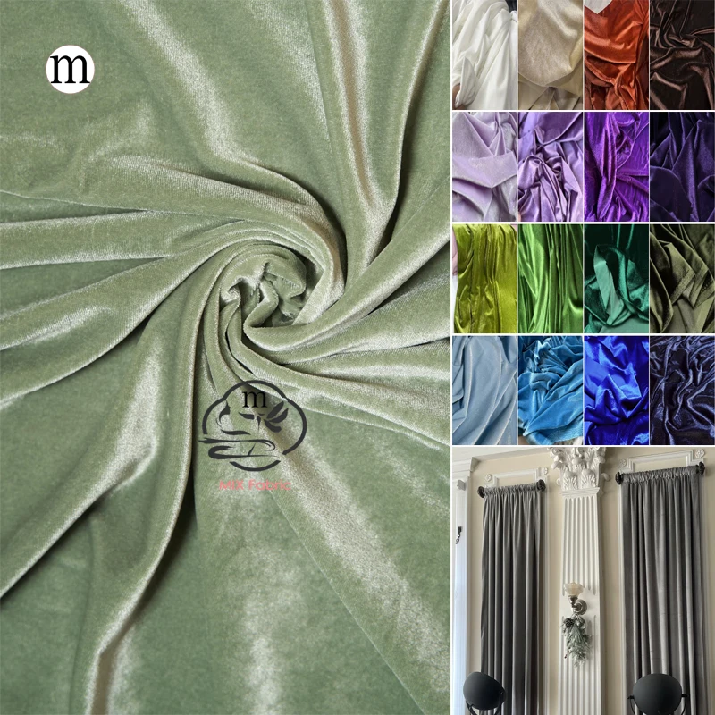 

Premium Velvet Fabric for Dresses Backdrops Holiday Party Ornamentation Curtain Cloth Drap Handmade DIY Material