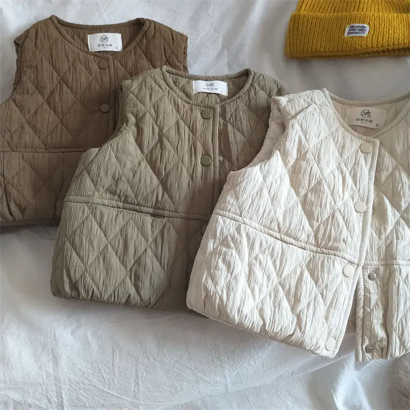 

Модные детские зимние топы, куртки, одежда, пальто, повседневная верхняя одежда, 2025 год, жилеты с хлопковой подкладкой для маленьких девочек и мальчиков, пальто