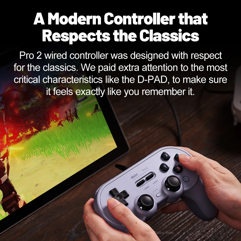 8BitDo Pro 2 Wired Gamepad for Nintendo Switch PC Gamepad RetroPie Raspberry Pi Ultimate Software Adjustable Hair Triggers image 5
