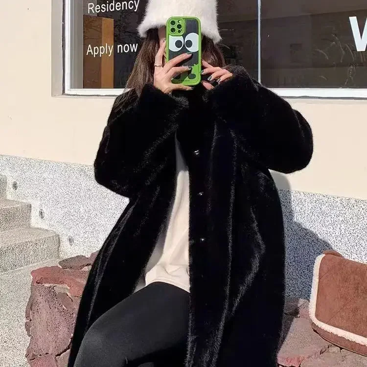 

Женская розовая толстая куртка из искусственного меха с цветными блоками, осенне-зимнее пальто макси, длинные теплые роскошные меховые парки с поясом, меховая верхняя одежда