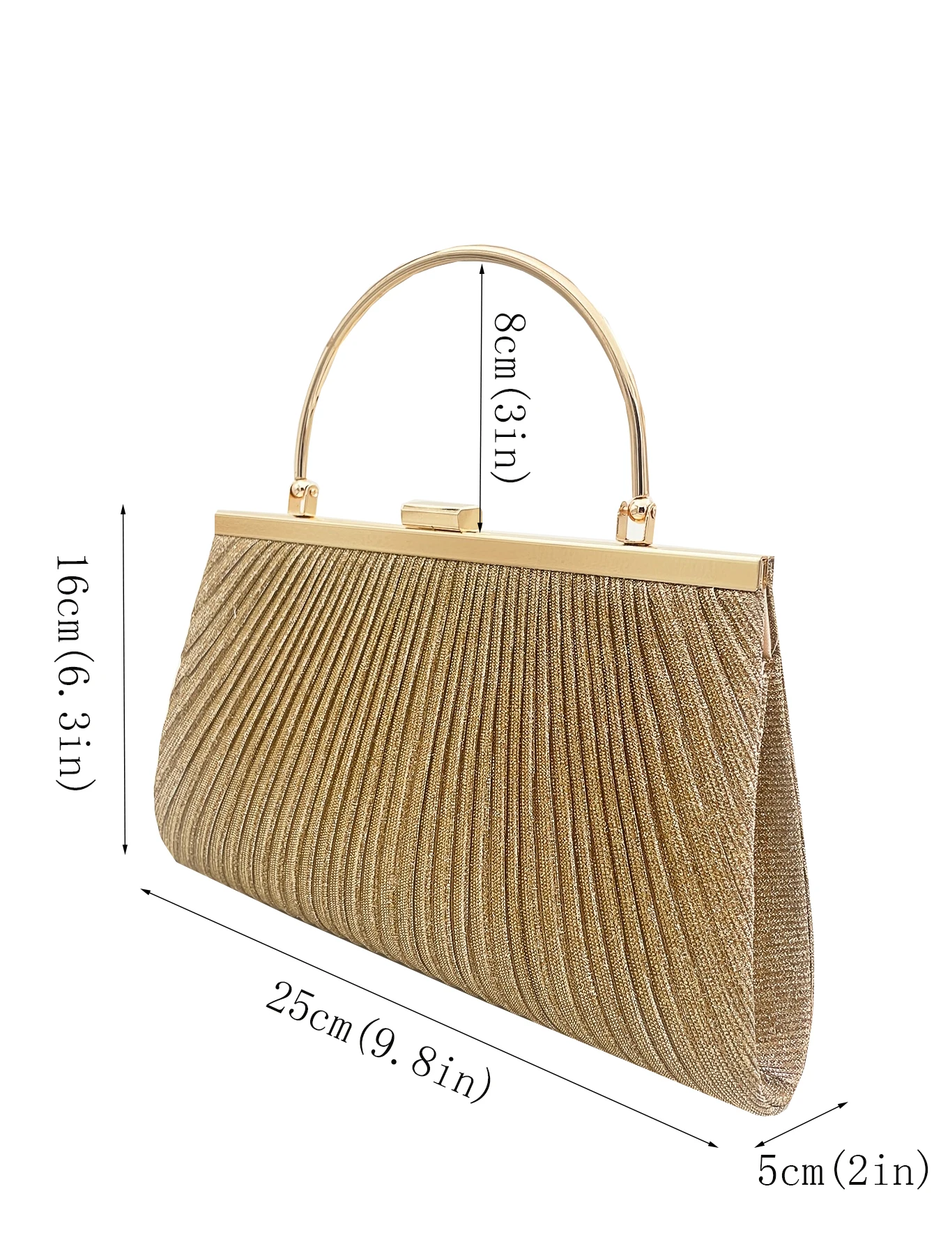 Shiny Evening Bag Large Capacity Gold Handbag for Women Fashion Party Chain Bag Long Purse Mobile Phone Bag