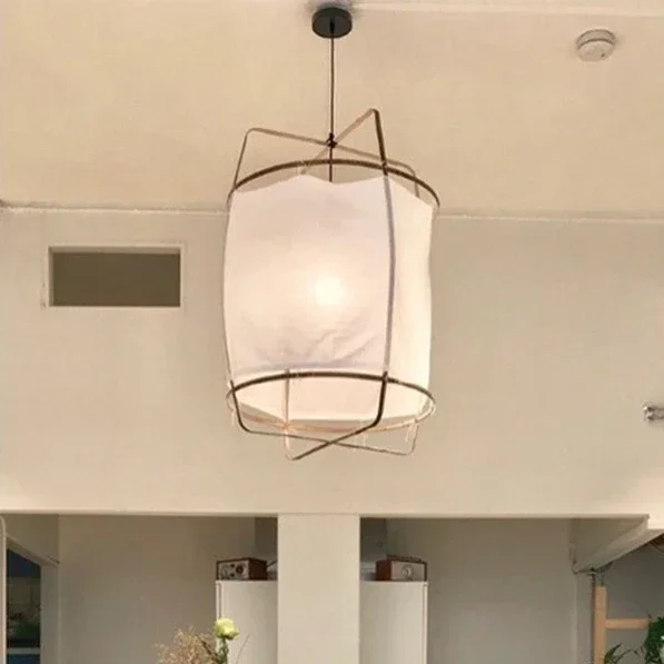 

GHEUVNJ Nordic modern minimalist living room, bedroom, dining room, homestay, duplex fabric perforated chandelier