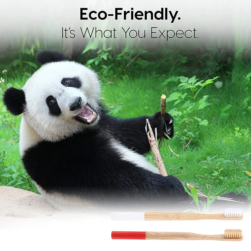 Eco friendly Bamboo Toothbrush Soft Bristles Biodegradable Plastic-Free Adults Toothbrush Bamboo Handle Brush