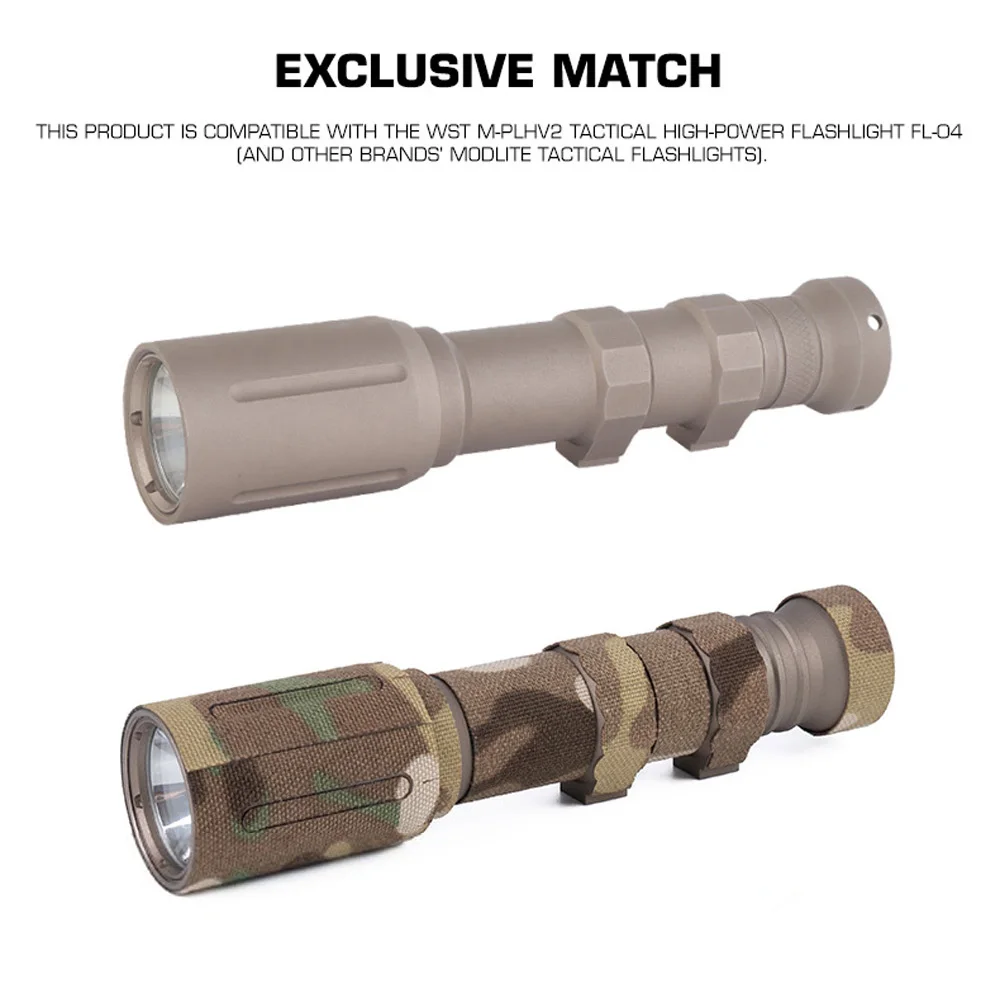 PLH V2 Tactical Flashlight Sticker Camouflage Patch Tape For Surefir  M-PLH Hunting Airsoft Scout Lights Wrap Protect Cloth