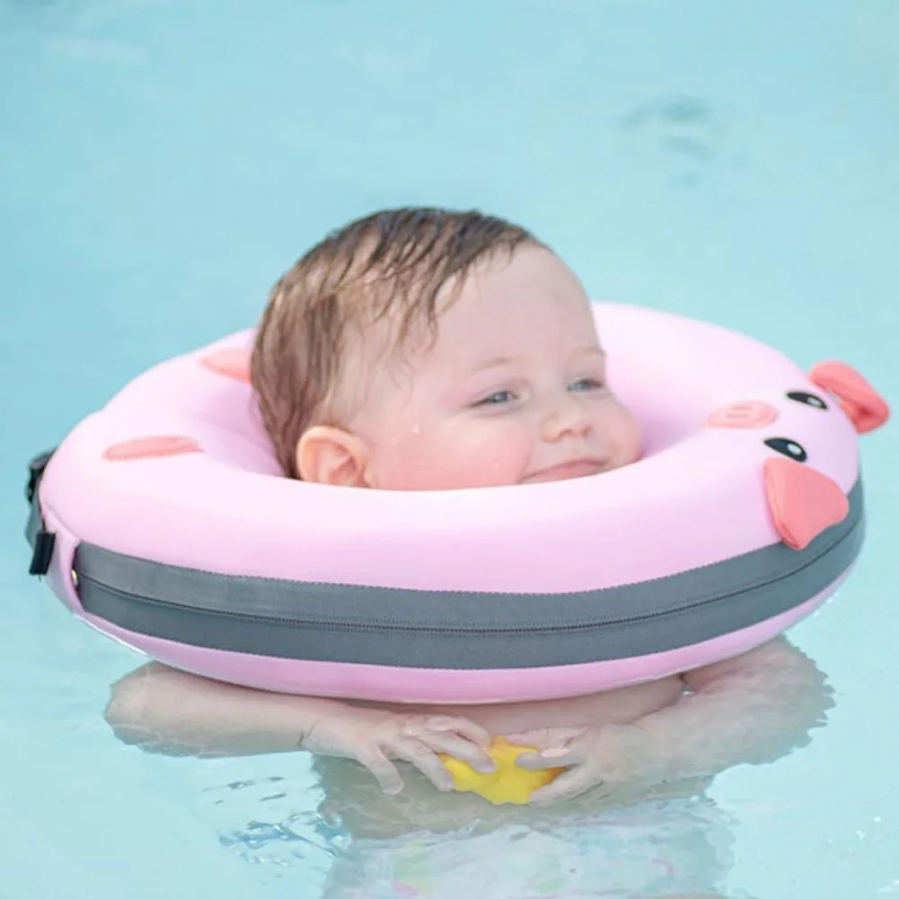 Non-Inflatable Safety Swimming Float Neck Ring Toys, 0-18 Months Baby Float Neck Ring, Head Float Pool Bathtub, Pearl Cotton