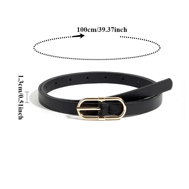 Fashionable Retro Versatile Pin-Buckle Decorative Slim Belt Korean-Style Trendy Minimalist Everyday Thin Commuter Belt for Women