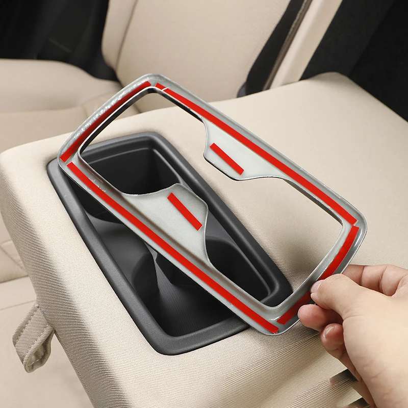 For Toyota RAV4 XA50 2019 2020 2021 2022 2023 2024 RAV 4 Hybrid ABS Car Rear  Row Water Cup Holder Cover Frame Trim Accessories