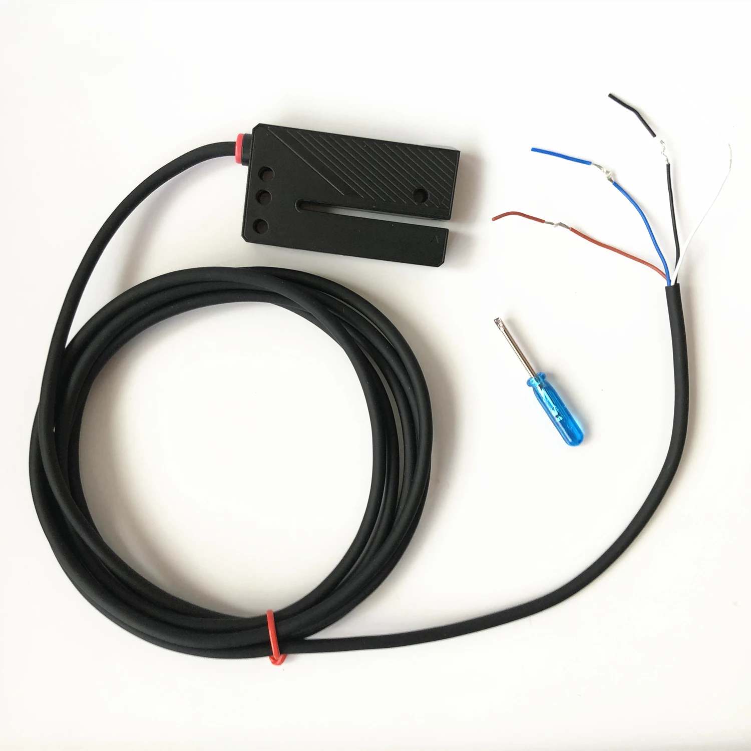 เซ็นเซอร์สวิตช์โฟโตอิเล็กทริกแบบติดฉลาก NPN PNP PUD-050NP NO NC แถบติดฉลากแบบมีกาวในตัว เครื่องนับจำนวน ตรวจจับ ระบุตำแหน่ง ตัวม้วนเก็บสาย