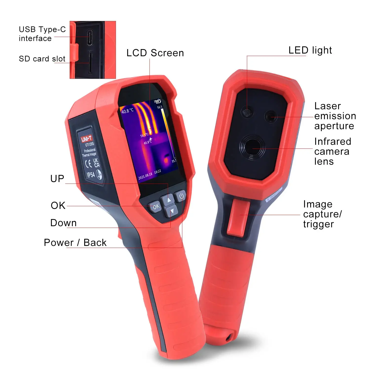 UNI-T UTi120S Handheld Digital Industrial Thermal Imager Camera 120x90 Pixels Temperature Measurement Range -20~400 Celsius view 3