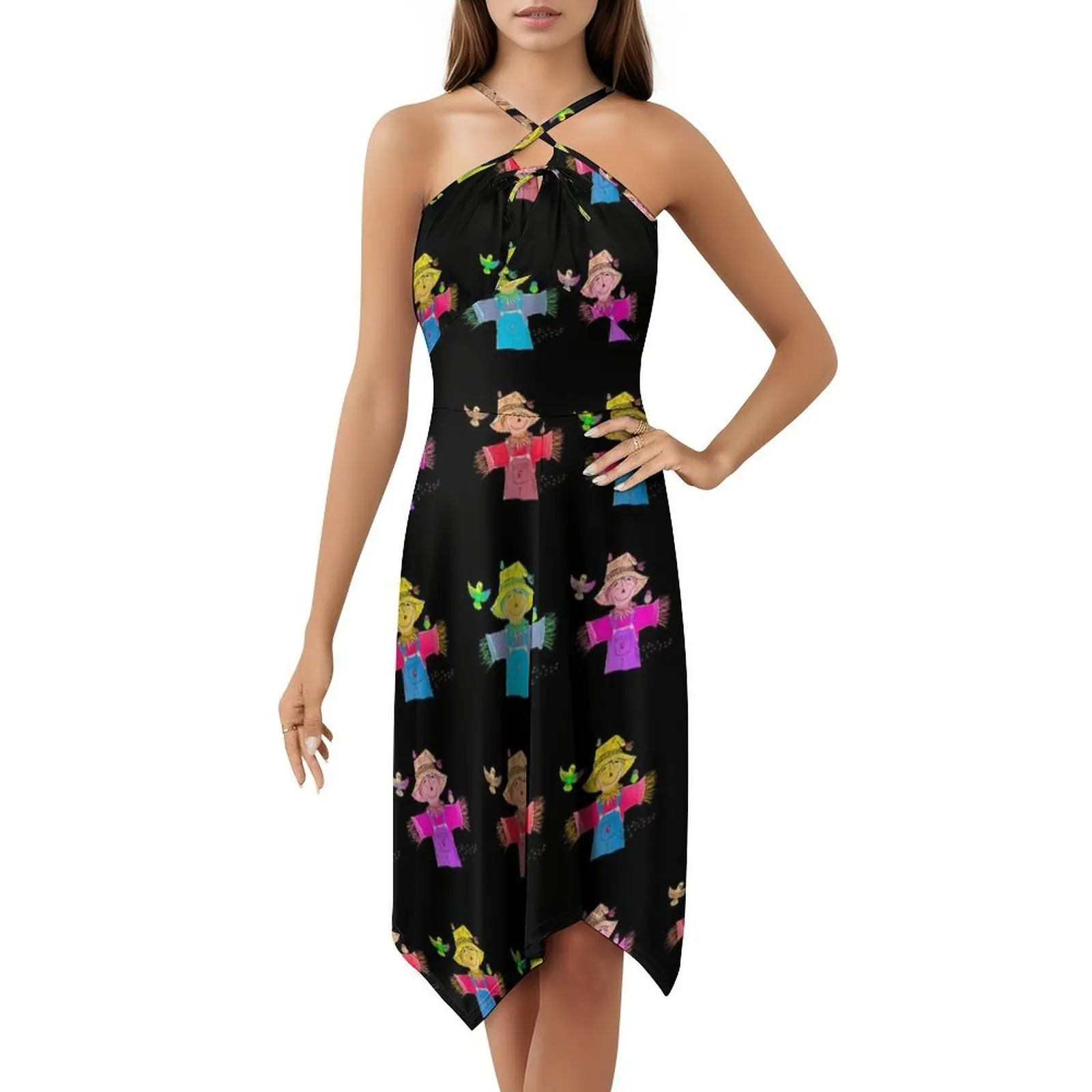 فزاعة صديقة بألوان الصداقة وفستان عطلة مثير للنساء على الشاطئ وحفلات أعياد الميلاد فستان قصير فزاعة الصداقة