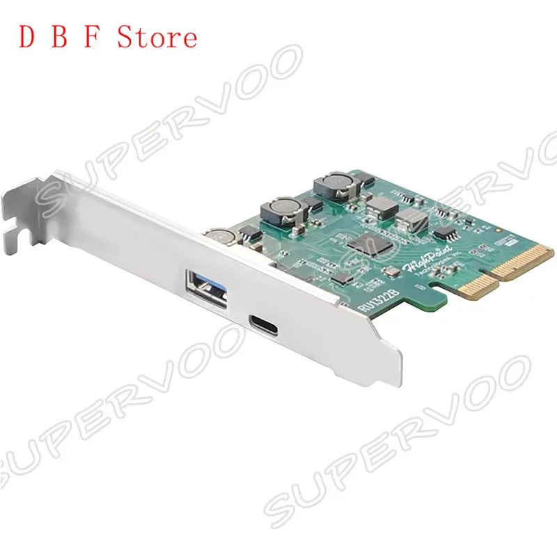 High Point RocketU 1322B 2-Port (USB-C And A) USB 3.1 Gen 2 PCIe 3.0 X4 HBA Controller Card