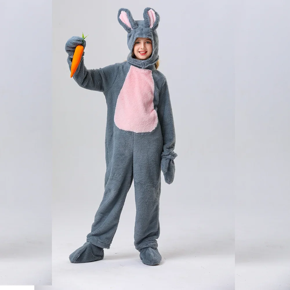 子供のためのウサギの動物のジャンプスーツ,ハロウィーンの衣装,コスプレ服,パーティーのための森の舞台服