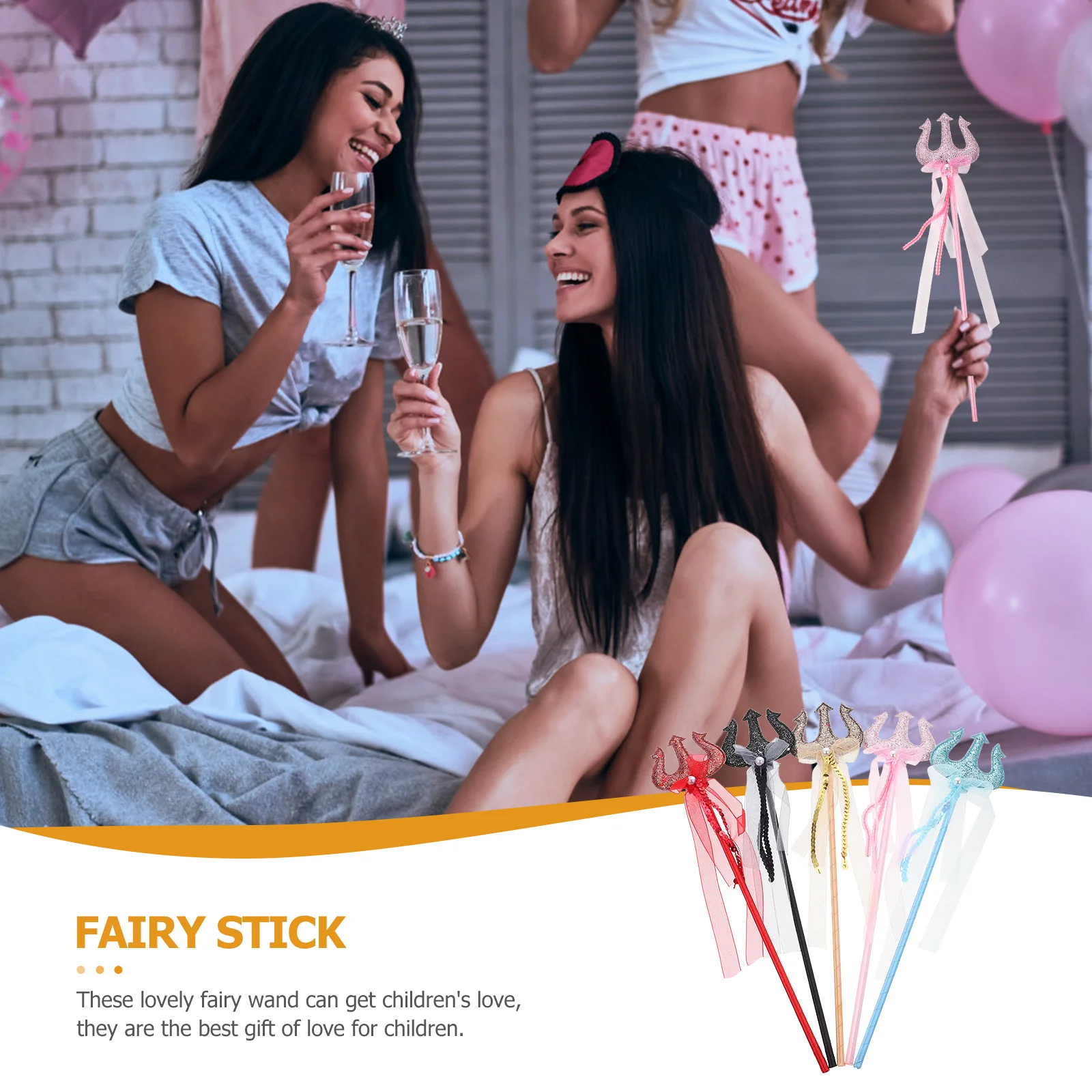 

5pcs Kids Fairy Wand Headband Scepter PVC Stick Decorative Accessories for Dress Up Parties Birthdays Stage Performances