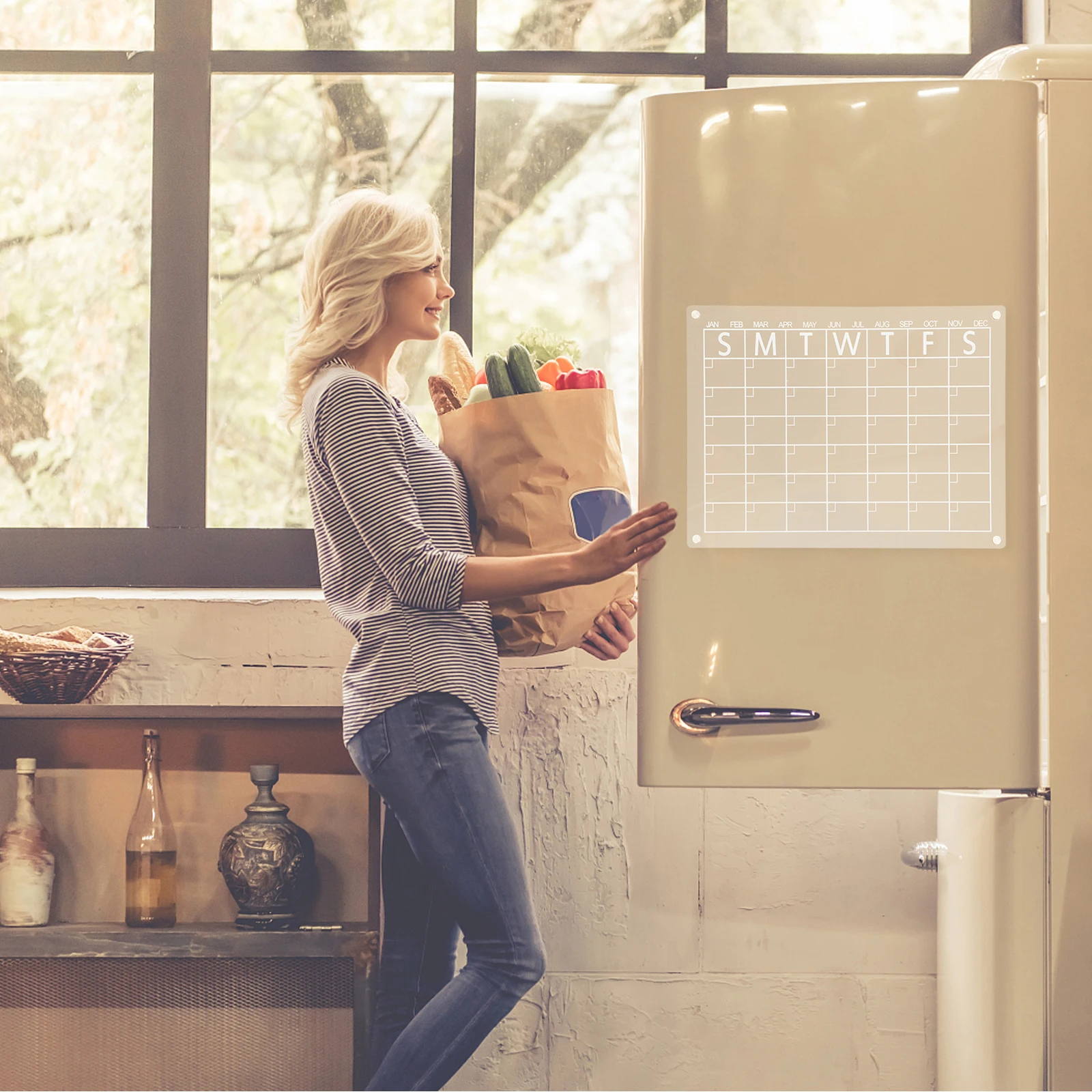 Акриловая доска-еженедельник, магнитное напоминание для заметок на холодильник, сухое стирание, письмо, список расписания на кухне, наклейка для доски
