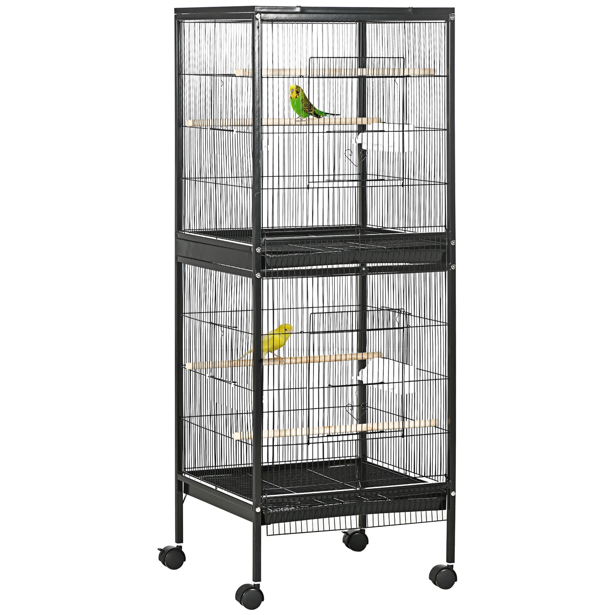 

Large Bird Cage with 1.7 ft. Width for Wingspan, Bird Aviary Indoor with Multi-Door Design, Fit for a Canary, Finch, Conure