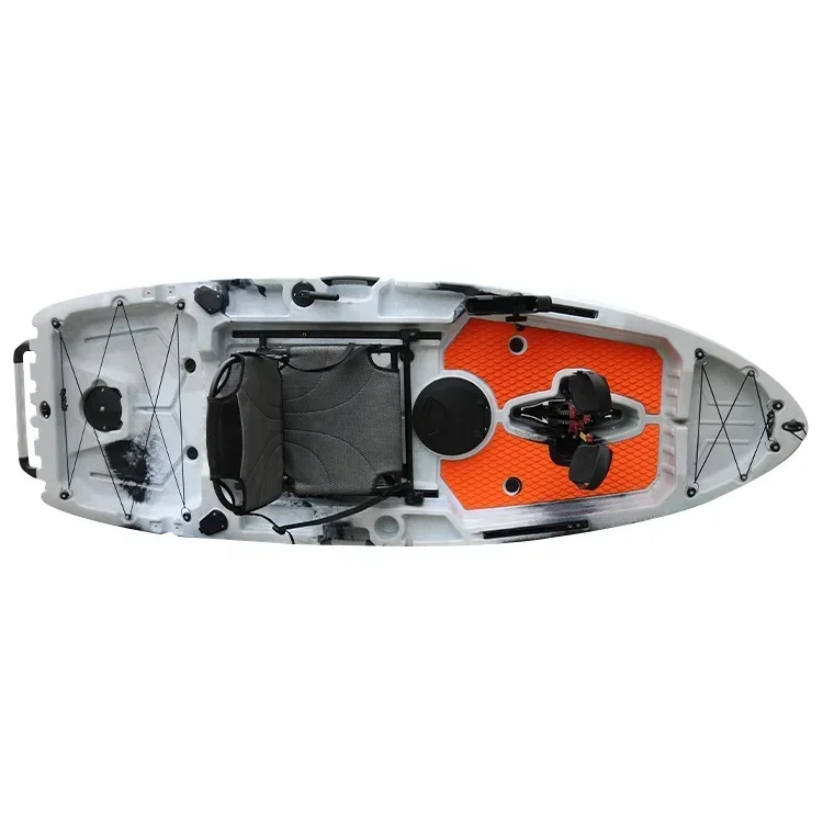 Plastic Fishing Kayak With Pedal Drive Canoe Kayak Fishing Boat Single Seat Sit On Top Pedal Kayak PE 8FT CE Certificate