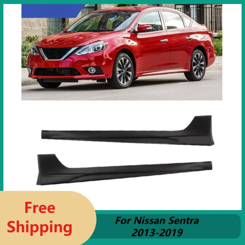 

2 шт. боковые юбки для Nissan Sentra 2013-2019, ABS, черный стиль JDM, дополнительная боковая удлинительная юбка, комплект кузова, автомобильные аксессуары