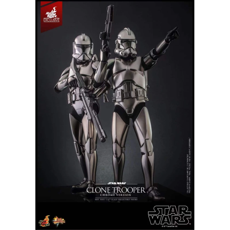 In Stock Hottoys MMS643 Star Wars Clone Trooper Chrome Version 1/6 Anime Action Figure Toy Gift Model Collection Hobby