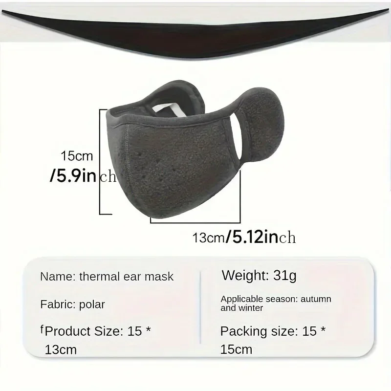 AliExpress 1pc-Fashionable Winter Half Mask Warm Ear Mask Neck Warm Windproof Bicycle Skiing Hiking Sports Equipment