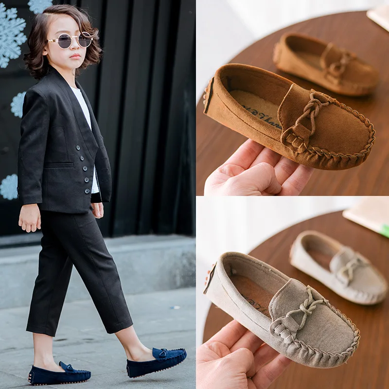 JGSHOWKITO-zapatos de cuero para niños y niñas, mocasines clásicos que combinan con todo, planos, a la moda