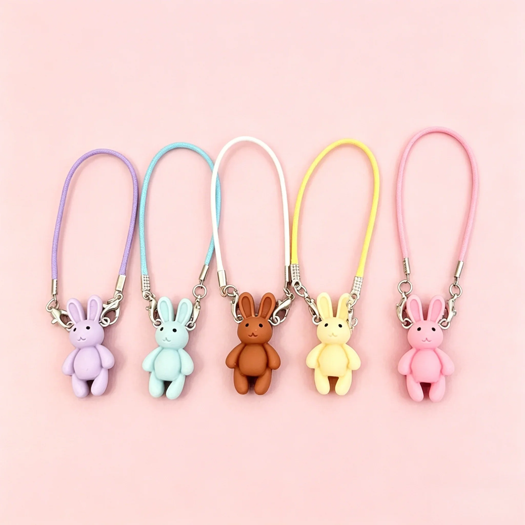 Cute Mini Rabbit Pendant, Kawaii Bunny Charm for Doll Necklace Decor, Dollhouse Dress Up Accessory
