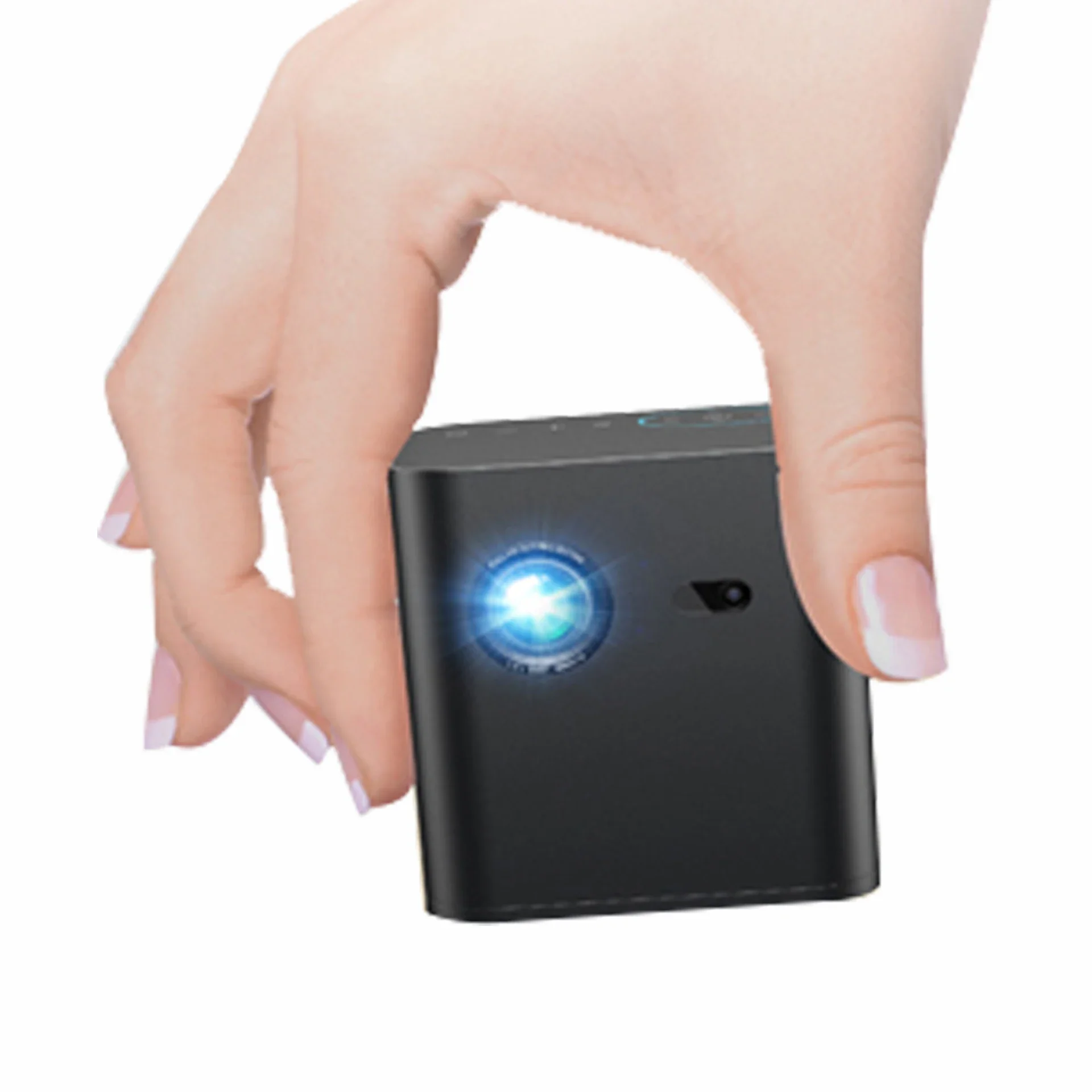 Portable C1000 Mini Smart Projector DLP 4K H265 Projector Android 9.0 Black Home Theater Projector