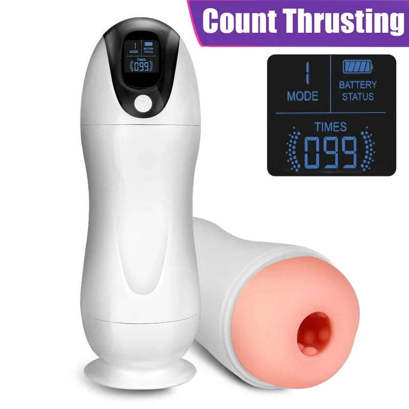 New Male Masturbator Thrust Counter Vibrators Vaginal For Men Real Pussy Glans Sucker Penis Exerciser Cock Oral Sex Toys Erotic