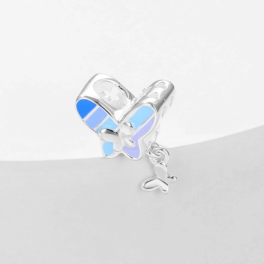 Premium Jewelry 925 Sterling Silver Night Sky Map Skyline Blue Eye Elephant String Decoration Fit DIY Bracelet Necklace Gifts
