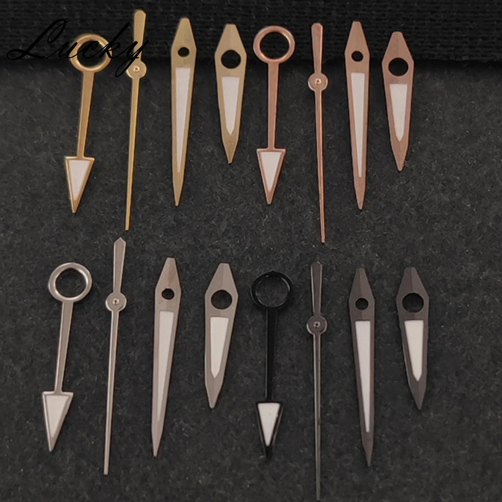 GS 4Pins GMT NH34 Hands Silver Gun Rose Gold Watch Hands C3 Green Luminous Watches Pointers Fit NH34A/NH35/NH36/4R/7S Movement