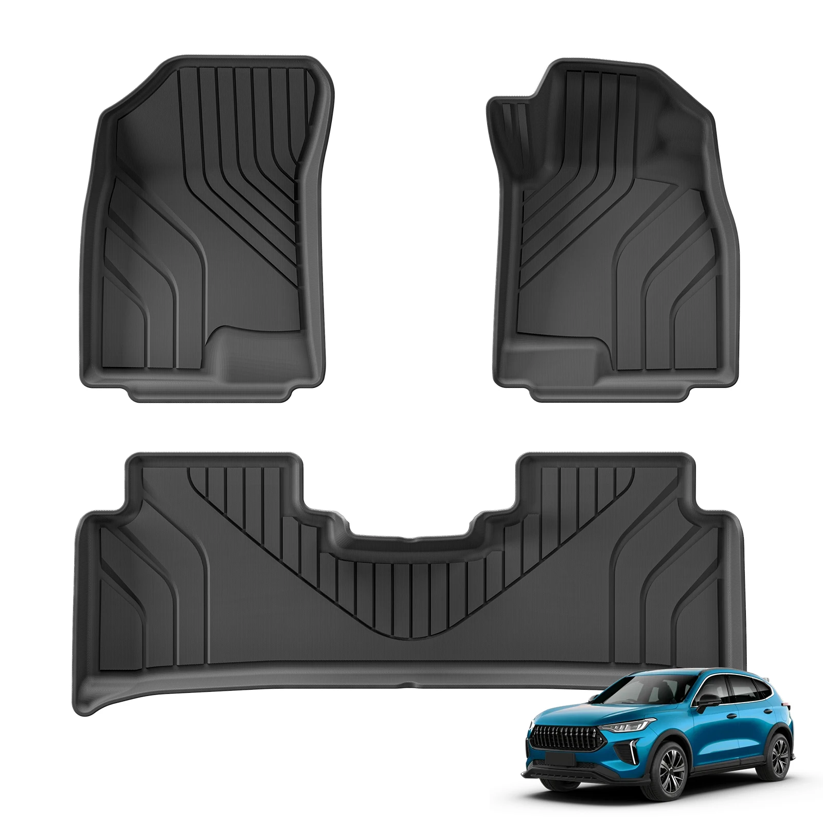 

Коврики для автомобиля Haval Jolion (правый руль), TPE 3D, противоскользящие, защитные, черные, 2021-2024 гг.