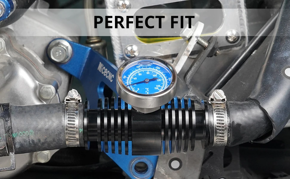 NICECNC Für Yamaha Raptor 700 700R Kühler mit Inline-Temperaturanzeige für Suzuki LTZ400 Honda TRX ATV Zubehör – Detail 16
